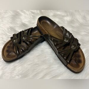 Birkenstock Granada Oiled Dark Brown Strappy Sandals